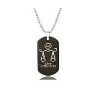 UBBVPKY Collana Con Ciondolo A Forma Di Targhetta Con Il Nome Dello Zodiaco Regalo Di Compleanno Per Astrologia 12 Costellazioni Oroscopo Collane Delicate Per Donne Uomini E Adolescenti Bilancia