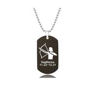 UBBVPKY Collana Con Ciondolo A Forma Di Targhetta Con Nome Dello Zodiaco Regalo Di Compleanno Astrologia 12 Costellazioni Oroscopo Collane Delicate Per Donne Uomini E Adolescenti Sagittario