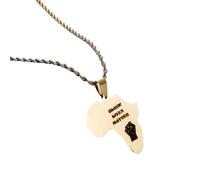 UBBVPKY Collana Con Ciondolo Africa Fashion - Modello Mappa Novità Catena Clavicola Con Ciondolo Catena Regolabile Gioielli Patriottici Per Uomo Donna Giallo-B 60Cm
