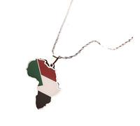 UBBVPKY Collana Con Ciondolo Africa Fashion - Novità Motivo Liscio Ciondolo Catena Clavicola Catena Regolabile Gioiello Patriottico Per Donne Ragazza Uomo Bianco-C 50Cm