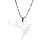 UBBVPKY Collana Con Ciondolo Alla Moda Palestina - Novità Con Motivo Liscio E Ciondolo A Catena Per Clavicola Catena Regolabile Gioielli Patriottici Per Donne Ragazze Uomini Bianco-C 60Cm