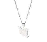 UBBVPKY Collana Con Ciondolo Con Mappa E Bandiera Del Sudan Del Sud Da Donna E Da Uomo Catena Per Clavicola Stile Etnico Collana Con Maglione Unico Accessori Per Gioielli Bianco 50Cm