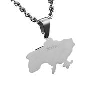 UBBVPKY Collana Con Ciondolo Con Mappa E Bandiera Dell'Ucraina Da Donna E Da Uomo Catena Per Clavicola Stile Etnico Collana Con Maglione Unico Accessori Per Gioielli Bianco-A 50Cm