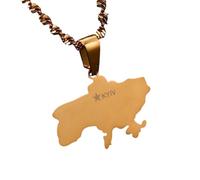 UBBVPKY Collana Con Ciondolo Con Mappa E Bandiera Dell'Ucraina Da Donna E Da Uomo Catena Per Clavicola Stile Etnico Collana Con Maglione Unico Accessori Per Gioielli Giallo-A 50Cm