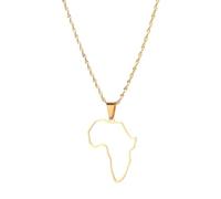 UBBVPKY Collana Con Ciondolo Mappa Africa Fashion - Catena Girocollo Con Ciondolo Carta Modello Patriottico Vintage Collana Maglione Unica Accessori Per Gioielli Giallo-A 60Cm