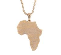 UBBVPKY Collana Con Ciondolo Mappa Africa Fashion - Catena Girocollo Con Ciondolo Carta Modello Patriottico Vintage Accessori Per Gioielli Con Collana Maglione Unici Giallo-B 50Cm