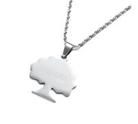 UBBVPKY Collana Con Ciondolo Mappa Della Moda Dell'Etiopia - Modello Mappa Novità Ciondolo Catena Clavicola Catena Regolabile Gioiello Patriottico Regalo Per Uomo Donna Bianco-B 60Cm