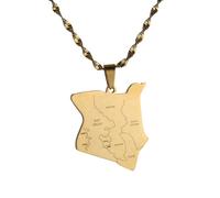 UBBVPKY Collana Con Ciondolo Mappa Kenya Alla Moda - Collana Con Ciondolo Lucido Collana Popolare Con Ciondolo Dell'Amicizia Gioielli Per Patrioti Migliori Amici Regali Giallo-A 50Cm