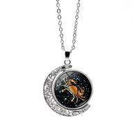 UBBVPKY Collana Con Ciondolo Zodiacale Da Uomo Con Luna Rotante A Doppia Faccia 12 Costellazioni Oroscopo Collane Delicate Per Donne E Ragazze Gioielli Per Il Compleanno Regalo Di Coppia Cancro