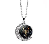 UBBVPKY Collana Con Ciondolo Zodiacale Da Uomo Con Luna Rotante A Doppia Faccia 12 Costellazioni Oroscopo Collane Delicate Per Donne E Ragazze Gioielli Per Il Compleanno Regalo Di Coppia Scorpione
