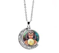 UBBVPKY Collana Con Ciondolo Zodiacale Luminoso Luna Rotante A Doppia Faccia 12 Costellazioni Oroscopo Collane Delicate E Luminose Per Uomini E Donne Gioielli Per Compleanno Regalo Di Coppia Vergine