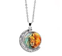 UBBVPKY Collana Con Ciondolo Zodiacale Luminoso Luna Rotante A Doppia Faccia 12 Costellazioni Oroscopo Collane Delicate E Luminose Per Uomini E Donne Gioielli Per Il Compleanno Regalo Di Coppia Leone
