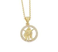 UBBVPKY Collana Con Costellazione 12 Segni Zodiacali Ciondolo Rotondo Oroscopo Con Diamanti Costellazioni Astrologia Catena Per Clavicola Gioielli Per Il Compleanno Regali Per Donne Vergine