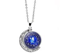 UBBVPKY Collana Con Costellazione Da Donna Con Luna Rotante A Doppia Faccia - Collana Con Zodiaco Da Uomo Oroscopo Astrologia Gioielli Regali Per Coppia Unisex Vergine
