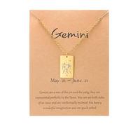 UBBVPKY Collana Con Costellazione Di Tarocchi Dei 12 Segni Zodiacali Catena Con Ciondolo Oroscopo Collana Con Costellazioni Astrologia Regali Di Compleanno Per Donne Uomini Unisex Gemelli