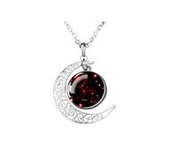 UBBVPKY Collana Con Costellazione Luminosa Ciondolo A Forma Di Mezzaluna Cava Che Si Illumina Al Buio Con Catena Regolabile Regalo Per Uomo E Donna Per L'Astrologia Cancro