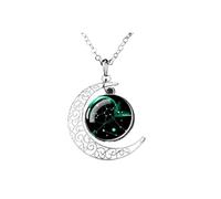 UBBVPKY Collana Con Costellazione Luminosa Ciondolo A Forma Di Mezzaluna Cava Che Si Illumina Al Buio Con Catena Regolabile Regalo Per Uomo E Donna Con Segno Zodiacale Sagittario