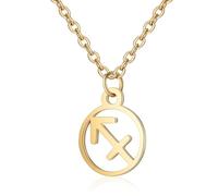 UBBVPKY Collana Con Costellazione Rotonda Cava Alla Moda Ciondolo Con Segno Zodiacale Catena Per Clavicola Delicata Regolabile Gioielli Astrologici Per Donne E Uomini Regalo Per Il Sagittario
