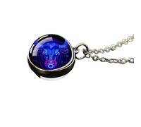 UBBVPKY Collana Luminosa Con Costellazione Segno Zodiacale E Oroscopo Ciondolo A Forma Di Sfera Di Cristallo Che Si Illumina Al Buio Regalo Per Uomo E Donna Segno Zodiacale Del Toro