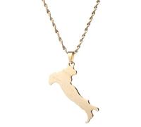 UBBVPKY Collane Con Mappa Dell'Italia Alla Moda Per Donne E Uomini - Collana Con Ciondolo Con Mappa Unisex Ciondolo Geometrico Stile Etnico Collana Con Ciondolo Gioielli Regali Giallo 50Cm