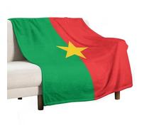 UBBVPKY Coperta In Flanella Ultra Morbida Con Bandiera Dell'Africa Burkina Faso Accogliente Calda Con Stampa 3D Decorazione Per La Casa Per Letto Divano Sedia Viaggio Per Tutte Le Stagioni 170×230Cm