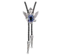 UBBVPKY Cravatta Bolo Per Uomo E Donna Cravatta Unisex Da Cowboy Western Con Ciondolo A Forma Di Aquila Bicipite Cravatta Vintage In Corda Di Pelle Regolabile Accessori Da Cowboy Bolo Tie Nativi Blu