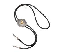 UBBVPKY Cravatte Bolo Per Uomo E Donna Western - Cravatta In Pelle Da Cowboy Unisex, Cravatta Bolo Vintage Regolabile Da Cowboy Western Bolotie Cowboy Bola Tie Nero Taglia Unica