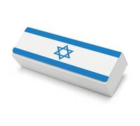 UBBVPKY Custodia Rigida Per Occhiali, Custodia Portatile Per Occhiale Da Vista Per Donne E Uomini, Scatola Per Occhiali Da Viaggio Con Stampa Bandiera Israeliana E Panno Per La Pulizia