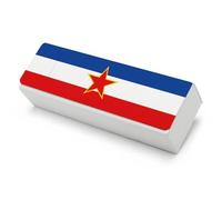 UBBVPKY Custodia Rigida Per Occhiali, Custodie Protettiva Portatile Per Occhiale E Occhiali Da Sole Con Panno Per La Pulizia E Bandiera Della Jugoslavia Stampata