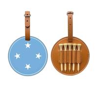 UBBVPKY Set di Custodie per Tee da Golf Stampe Originali Bandiera Micronesia con 5 Tee in Legno per L'Organizzazione Dell'Allenamento dei Golfisti Regalo Divertente per Golfisti Mariti Fidanzati papà