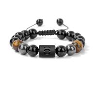 UBBVPKY Zodiacale con Dodici Costellazioni Personalità Segni Zodiacali Braccialetto Spirituale Braccialetto Elastico in Pietra Naturale Occhio Di Tigre Da 10 Mm Regalo Per Donne E Uomini Toro