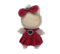 UBBY Abbigliamento rosa, mini gonna, abbigliamento per bambole, solo accessori per abbigliamento, abbigliamento carino e peluche, per gonna da 17 cm, regalo per bambini (rosso)