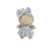 UBBY Abbigliamento rosa, mini gonna, abbigliamento per bambole, solo accessori per abbigliamento, abbigliamento carino e peluche, per gonna da 17 cm, regalo per bambini (argento)