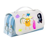 UBBY Adventure Time, astuccio con cerniera, astuccio liscio con grande capacità e manico per portapenne, scuola, viaggio, regalo, Tenendosi per mano, 21 x 10 x 7cm, Stile retr