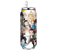 UBBY Demon Slayer, bottiglia d'acqua in acciaio inox, 500 ml, pieghevole, in acciaio inox, con cannuccia, divertente design dei cartoni animati per bambini e adulti (danza)