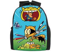 UBBY DogMan - Zaino per la scuola per bambini con stampa 3D, 41 x 30 x 14 cm (16 pollici), stile carino, per adolescenti e bambini, Prato, Mittelgroße