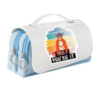 UBBY Gorilla Tag Astuccio con Cerniera Astuccio Liscio con Grande Capacità e Manico Astuccio per Scuola Viaggio Regalo, Motivo a strisce, 21 x 10 x 7cm, Stile retr