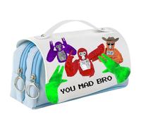 UBBY Gorilla Tag Astuccio con Cerniera Astuccio Liscio con Grande Capacità e Manico Astuccio per Scuola Viaggio Regalo, Ferretto verde, 21 x 10 x 7cm, Stile retr