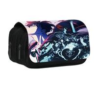 UBBY Solo Leveling Astuccio a doppio strato con cerniera 20x10x9 cm, portapenne per scuola, ufficio e viaggi, adolescenti, scuro, 20 x 10 x 9 cm, Stile retr