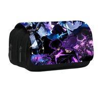 UBBY Solo Leveling Astuccio a doppio strato con cerniera 20x10x9 cm, portapenne per scuola, ufficio e viaggi, adolescenti, Polimorfismo, 20 x 10 x 9 cm, Stile retr