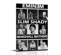 UBCJ Eminem - Poster con collage musicale, vintage, motivo: rapper, decorazione artistica da parete, per camera da letto, 20 x 30 cm, con cornice