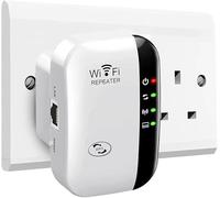 Ubcwin Booster WiFi 2024, estensore WiFi, ripetitore WiFi, copre fino a 3650 piedi quadrati e 45 dispositivi, ripetitore Internet, con porta Ethernet, installazione rapida, ripetitore di segnale wirel
