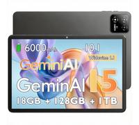 UBDXBD Tablette 10.1" Android 15 T30 Octa-Core 18GB RAM (6+12) 128GB +1TB TF, IP