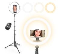 UBeesize 12” Selfie Ring Light with 62” Extendable Tripod Stand & Remote, LED Circle Light with Phone Holder for Video Recording/Makeup/Content Creator (YouTube/TikTok/Twitch), Phone, Camera & Webcam