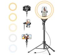 UBeesize - Anello luminoso da 30,5 cm con treppiede da 170,18 cm, per selfie, video e dirette streaming (YouTube, Instagram, Tik Tok), compatibile con telefoni, fotocamere e webcam