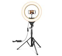 UBeesize Anello luminoso per selfie da 45,7 cm con supporto treppiede estensibile da 188 pollici, anello di luce LED con supporto per telefono e telecomando per registrazione video/zoom (Youtube