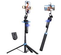 UBeesize Cellulare Gimbal Rotazione 360° Selfie Stick Treppiede con Telecomando Automatico Face Detection Treppiede per Smartphone con Luce per YouTube Tiktok Live Streaming Vlog