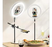 UBeesize Luce ad anello a LED da 12 pollici con treppiede, telefono cellulare, treppiede con luce ad anello, luce ad anello a LED dimmerabile per registrazioni video di YouTube, selfie, trucco, Tik