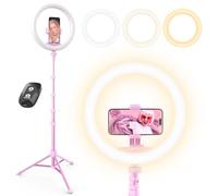 UBeesize Luce ad anello da 30,5 cm con treppiede da 157 cm, rosa