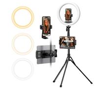 UBeesize Luce ad anello da 30,5 cm con treppiede estensibile da 188 cm e supporto per iPad, supporto per telefono, luce circolare a LED con supporto per telefono, supporto per tablet, per